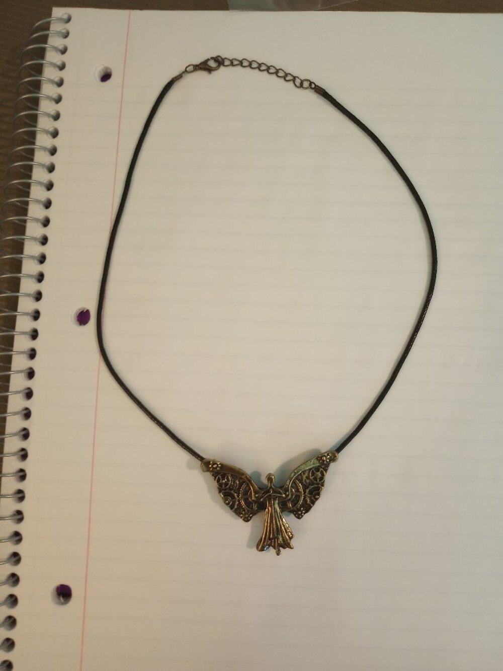 Steampunk gear angel necklace